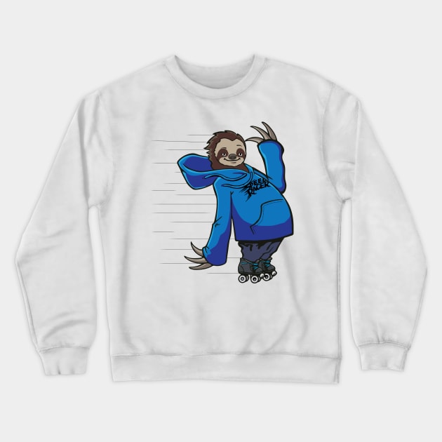 Sloth Skater Crewneck Sweatshirt by AmazingArtMandi